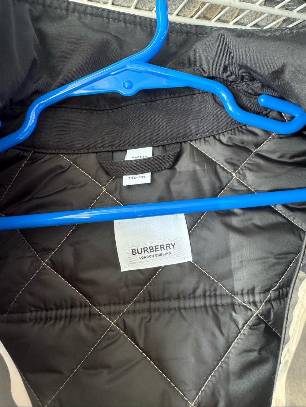 Burberry Kids Beige Check Quilted Jacket - Picture 4 of 5